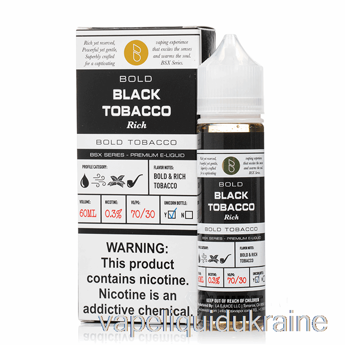 Vape Ukraine Black Tobacco - BSX Series - 60mL 0mg